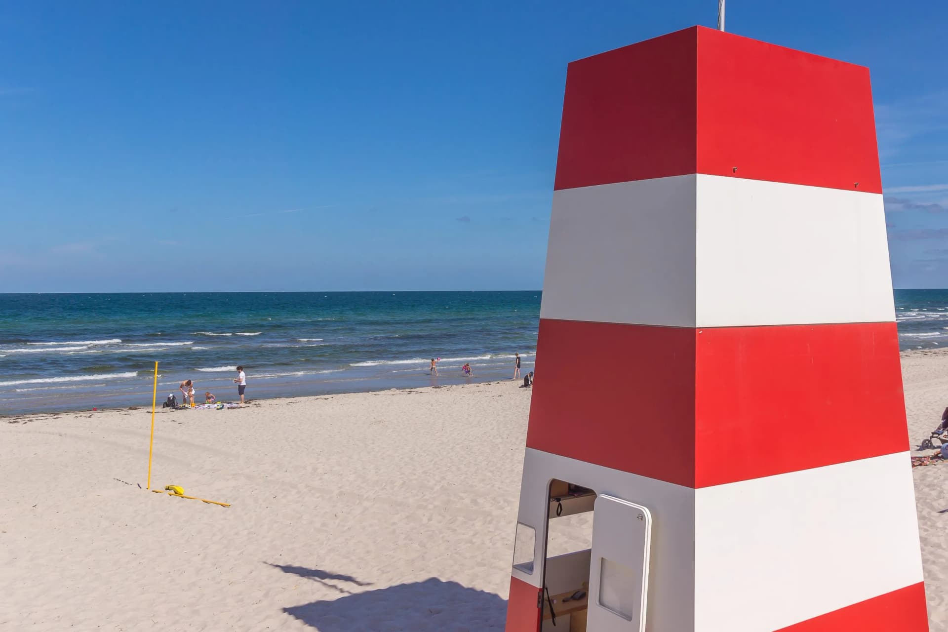 rescue tower on the beach for the lifeguards