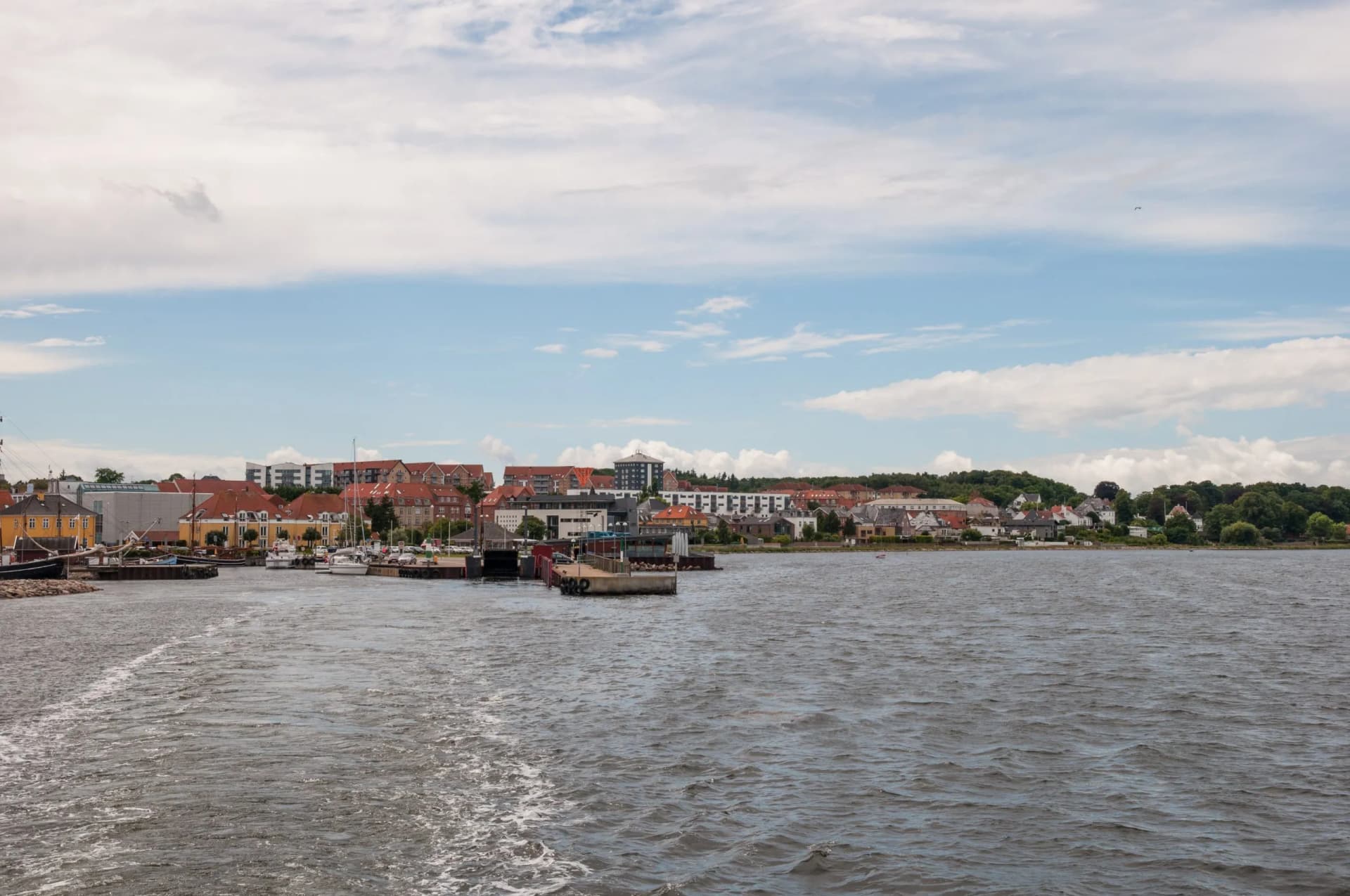harbor of Holbaek town in Denmark